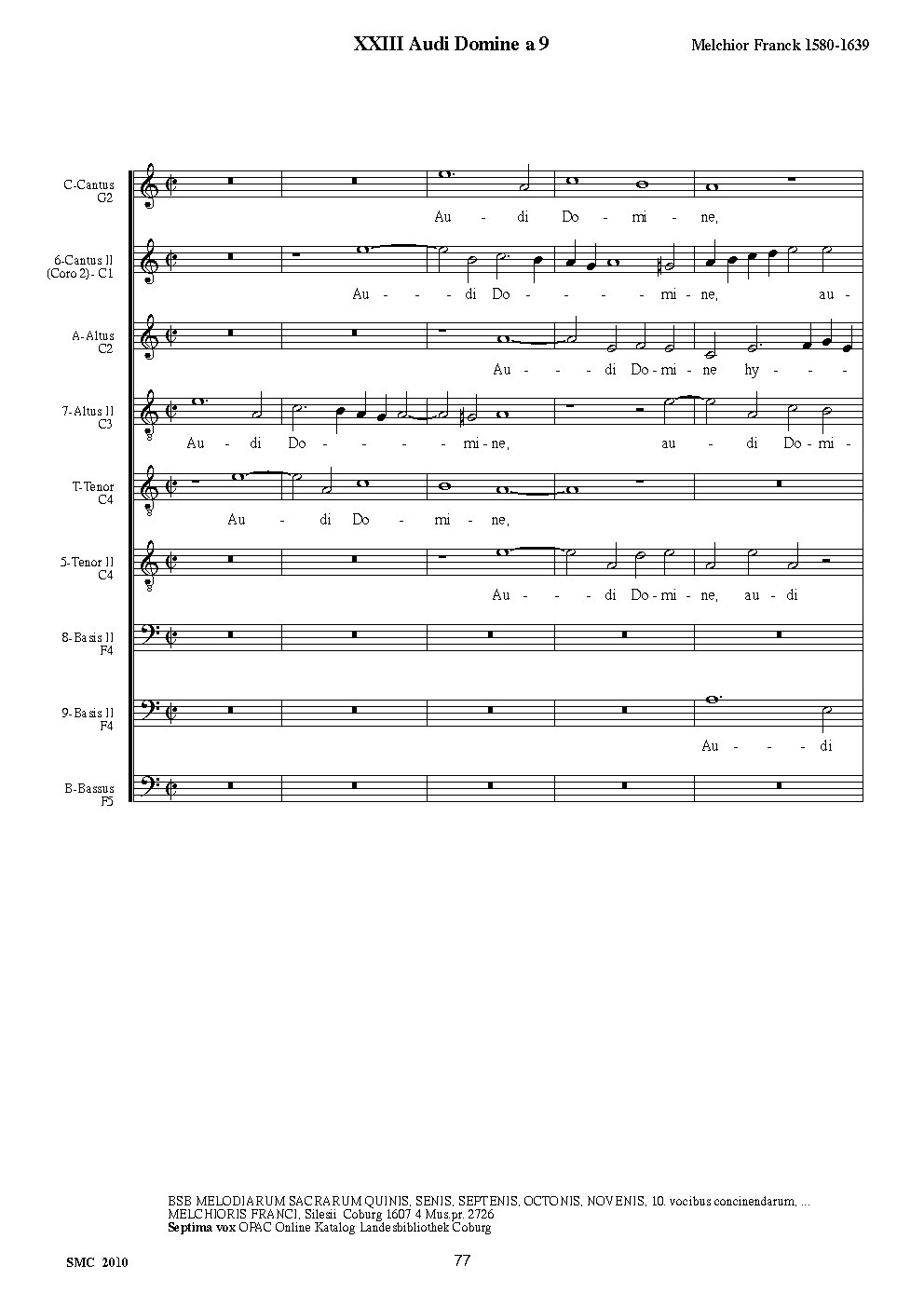 Audi Domine a 9 - Choir Script PDF Thumbnail