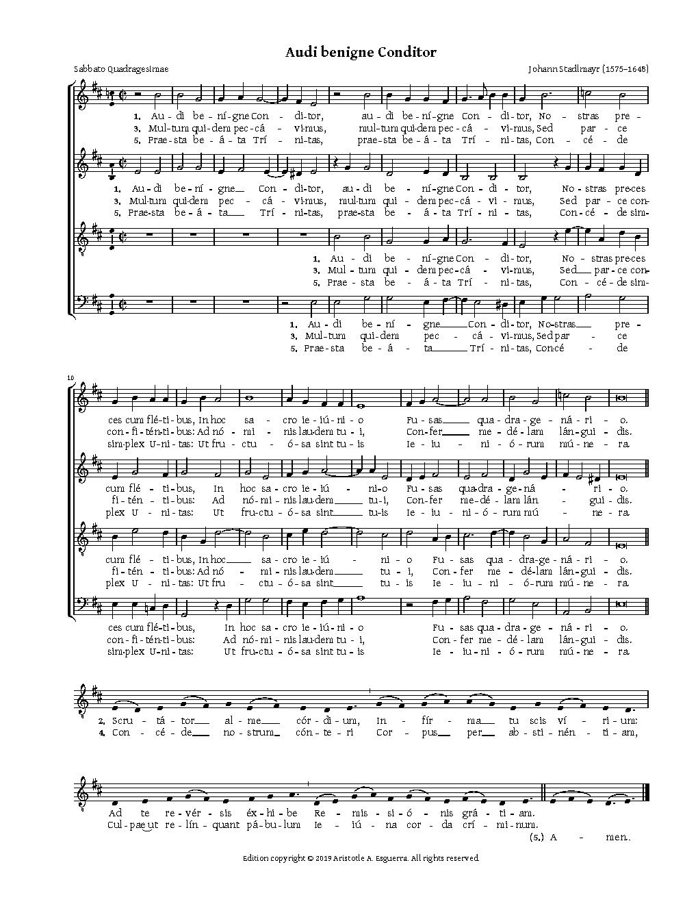 Audi benigne Conditor - Choir Script PDF Thumbnail