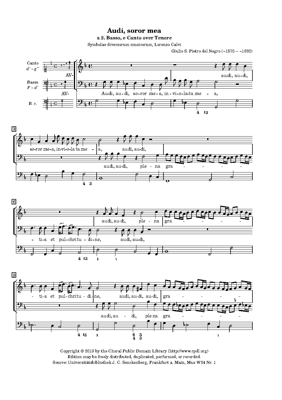 Audi, soror mea - Choir Script PDF Thumbnail