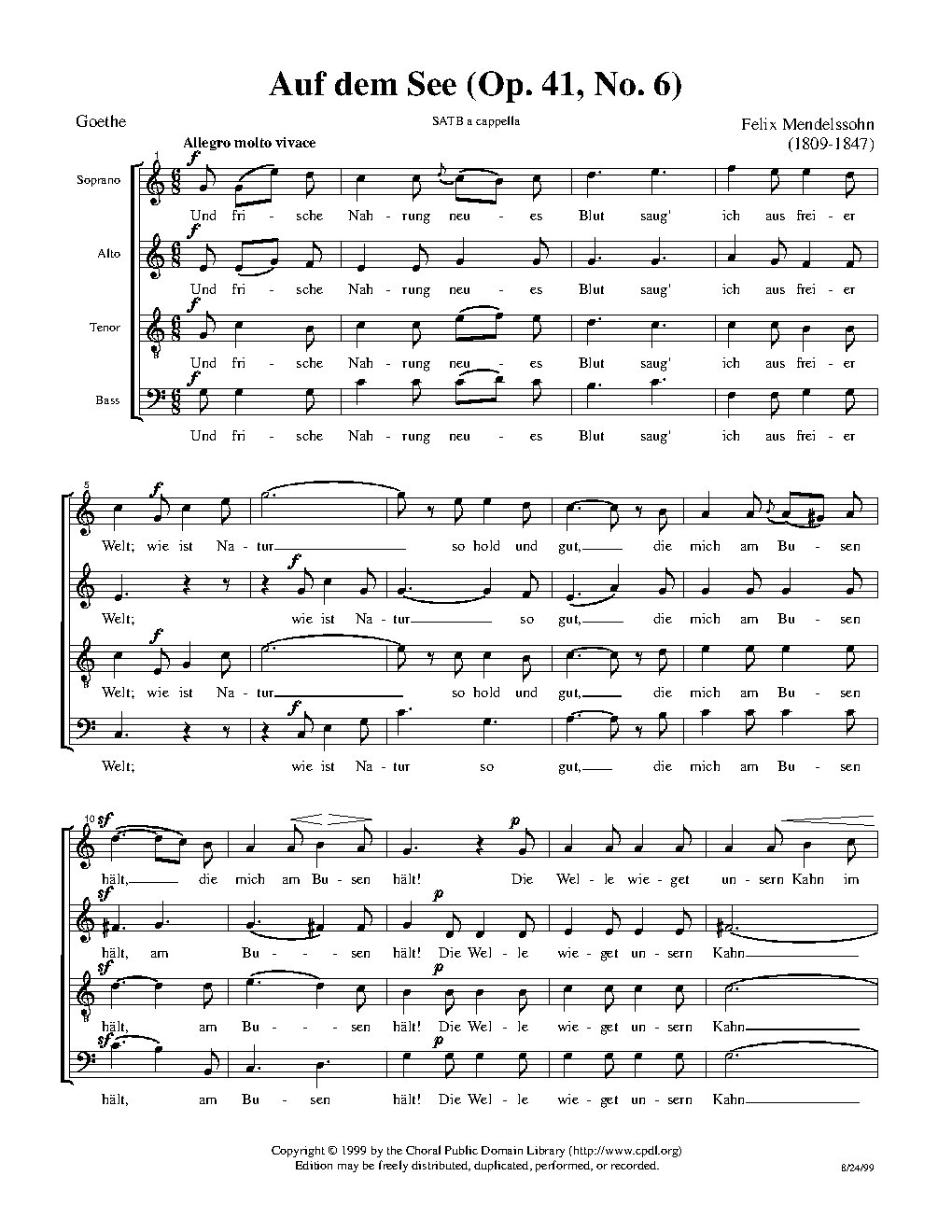 Auf dem See, Op. 41, No. 6