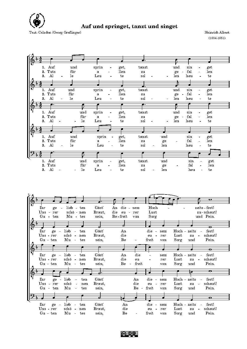 Auf und springet, tanzt und singet