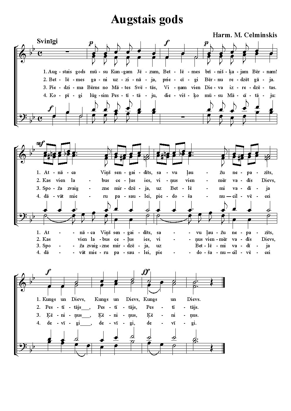 Augstais gods (Tryumfy) - Choir Script PDF Thumbnail