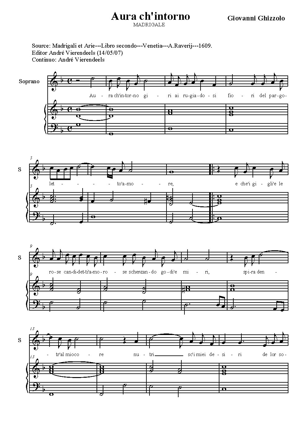 Aura ch'intorno - Choir Script PDF Thumbnail