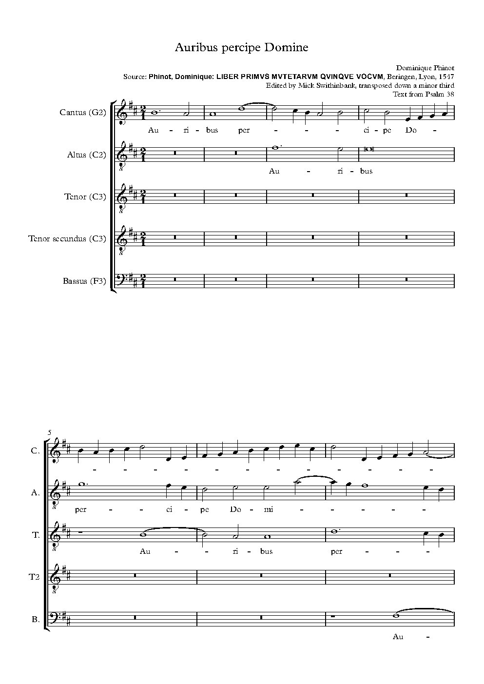 Auribus percipe Domine - Choir Script PDF Thumbnail