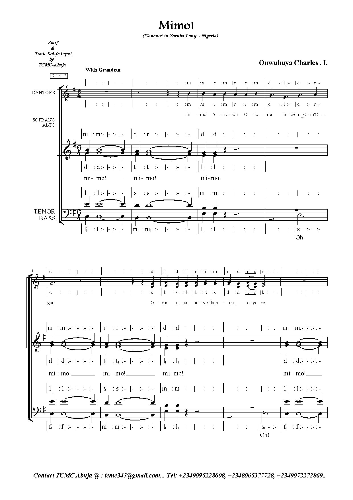 Mimo - Charles .o - Download Choir Script PDF