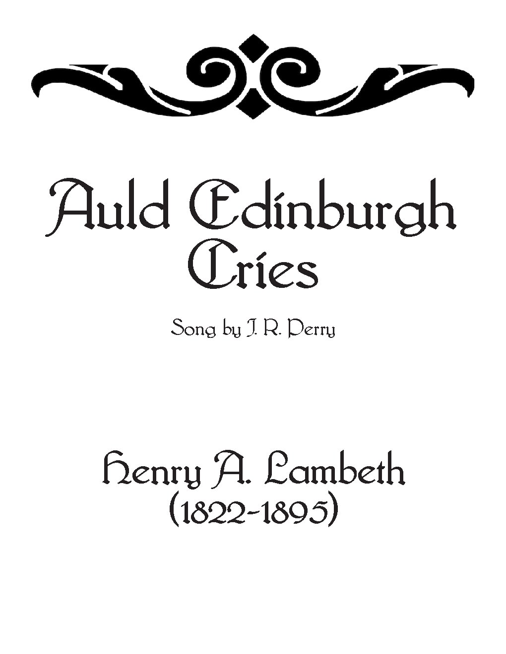 Auld Edinburgh Cries