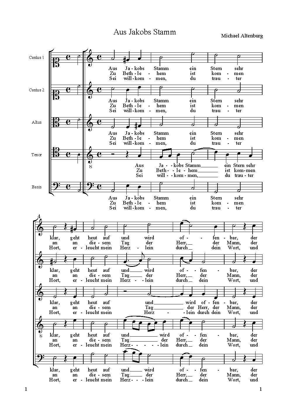 Aus Jakobs Stamm - Choir Script PDF Thumbnail