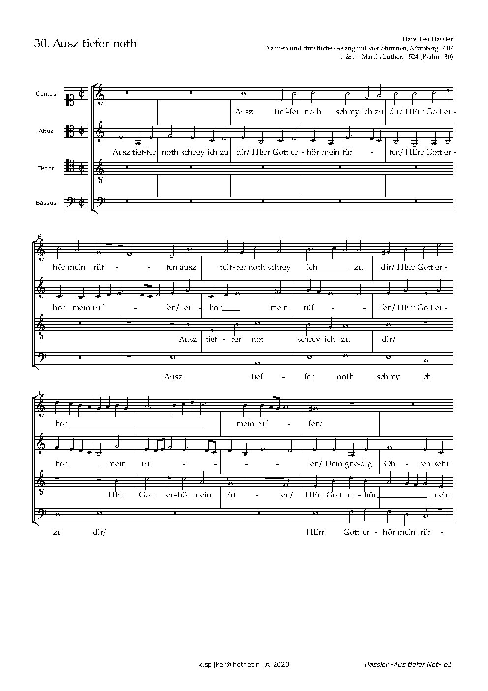 Aus tiefer Not (motet)