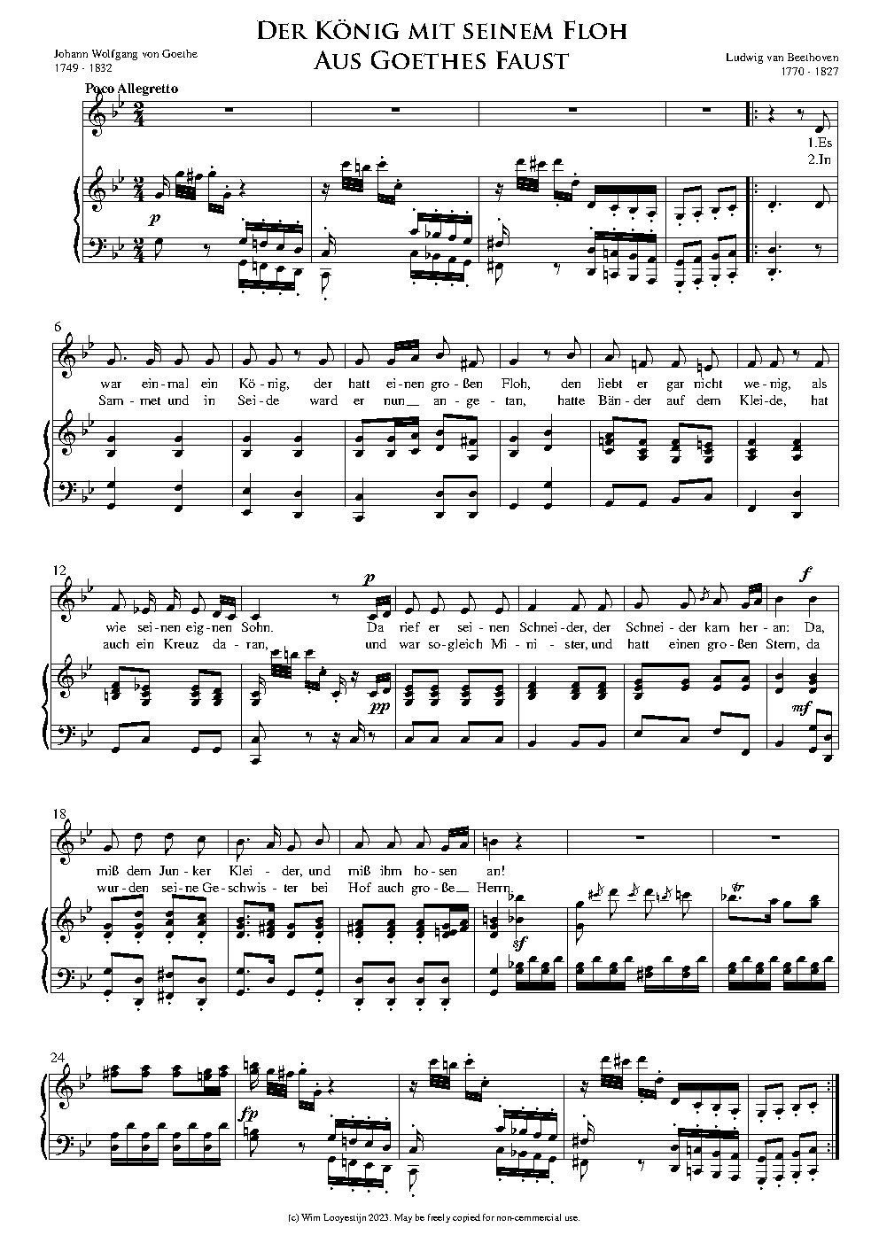 Aus Goethes Faust, Op. 75 No. 3 "Es war einmal ein König" - Choir Script PDF Thumbnail