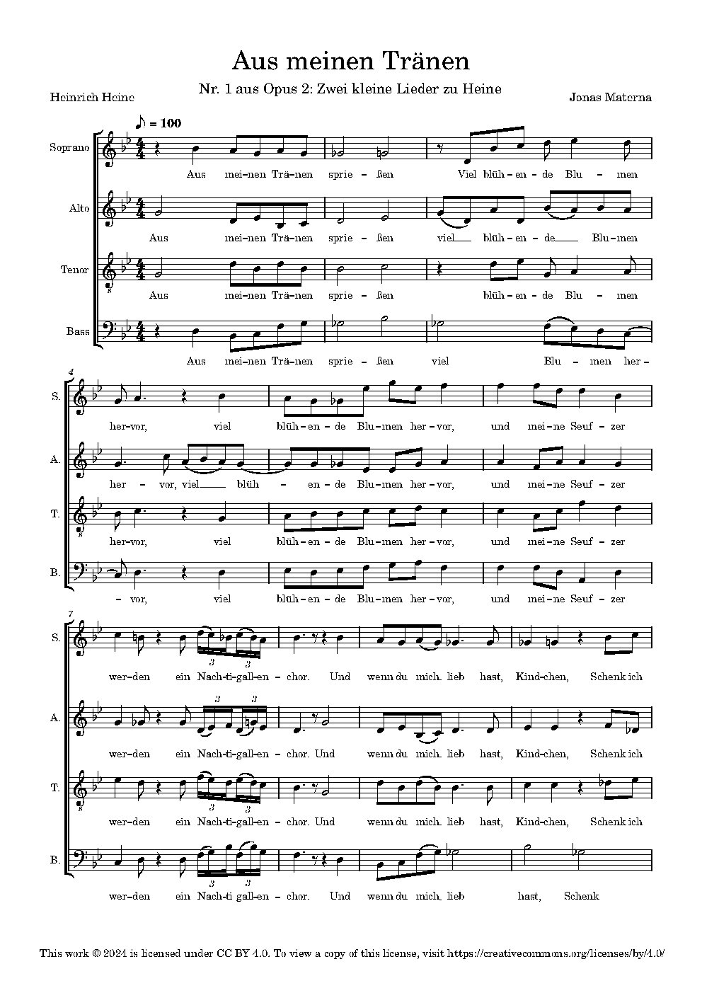 Aus meinen Tränen. Op. 2, Teil 1