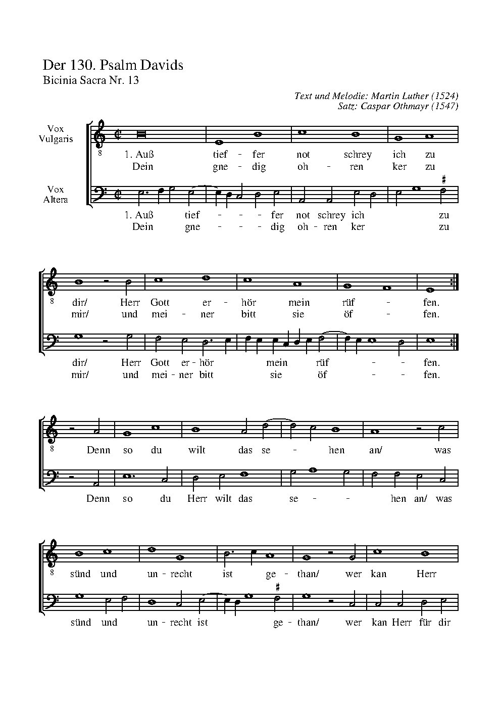 Aus tiefer Not - Choir Script PDF Thumbnail