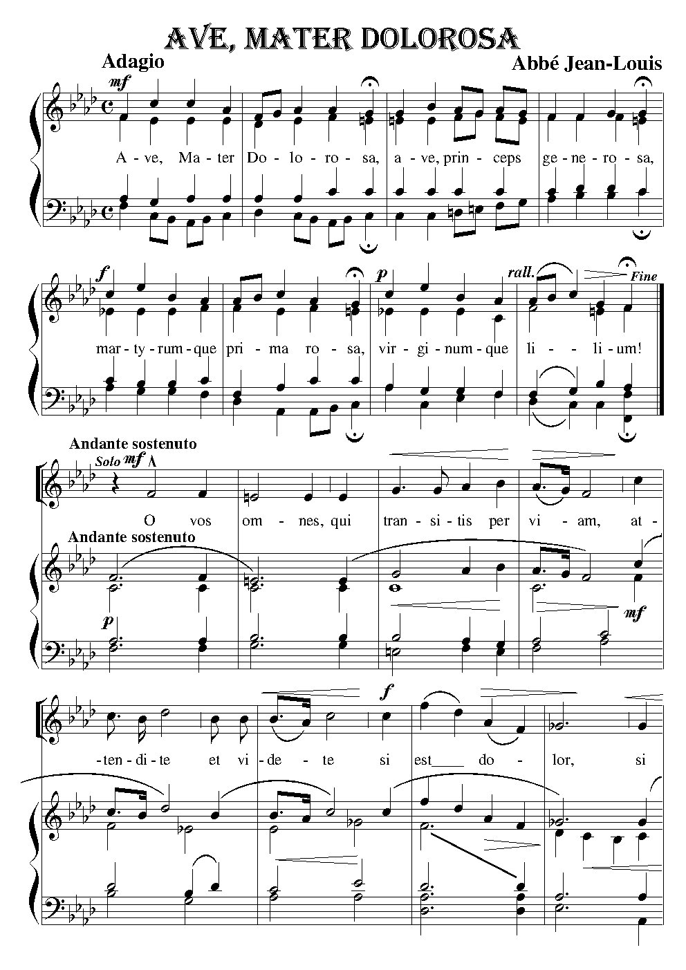 Ave, Mater Dolorosa - Choir Script PDF Thumbnail