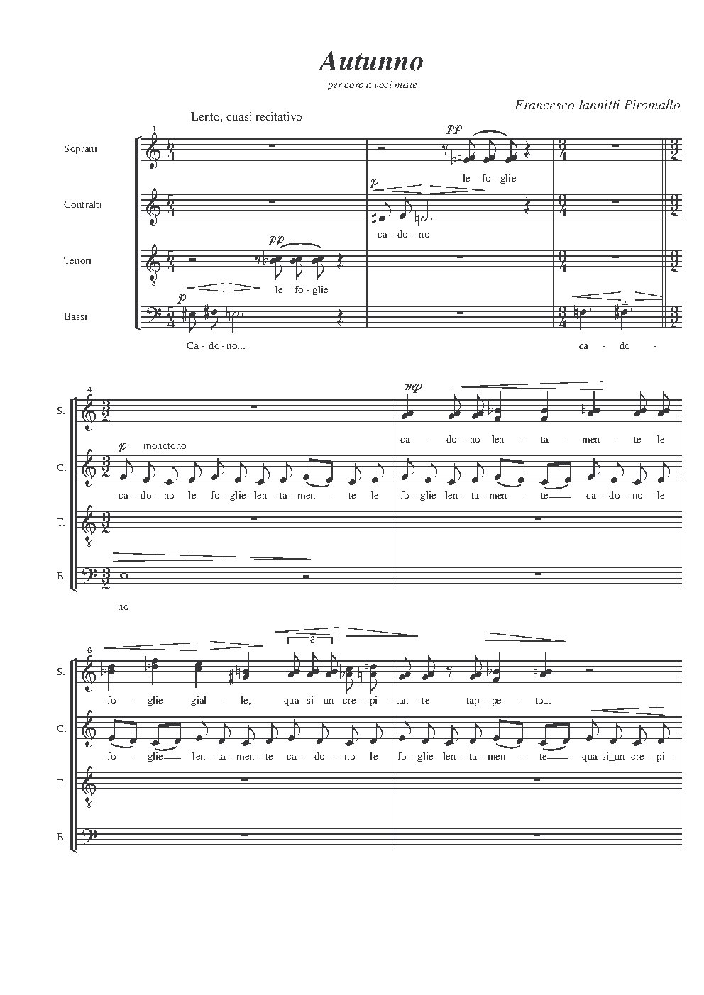 Autunno - Choir Script PDF Thumbnail