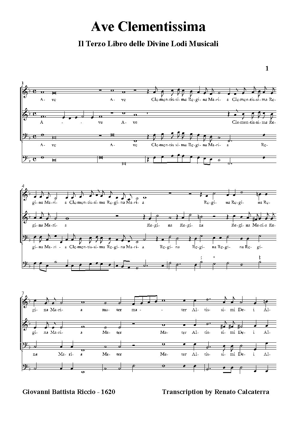 Ave Clementissima - Choir Script PDF Thumbnail