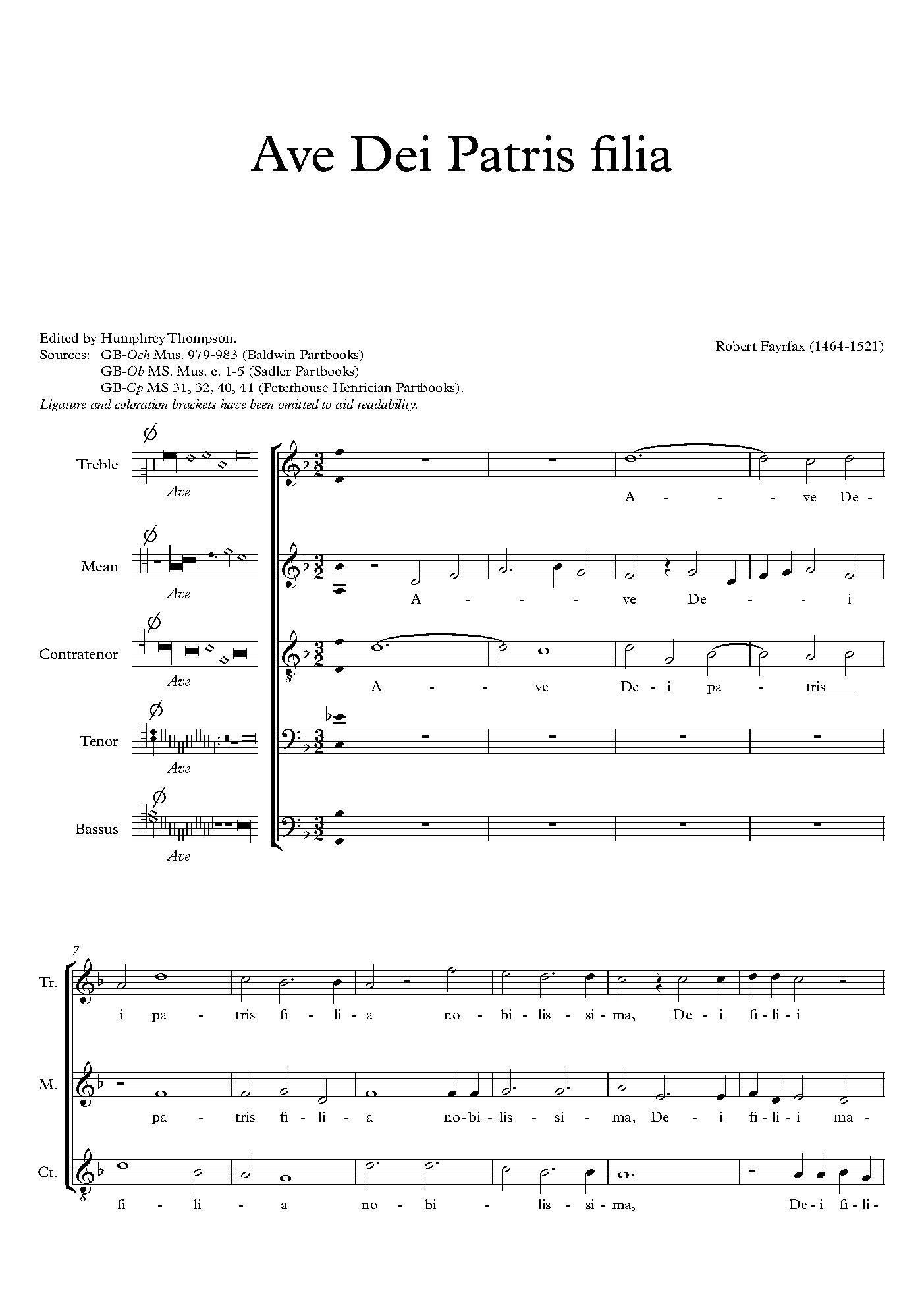 Ave Dei Patris Filia - Choir Script PDF Thumbnail