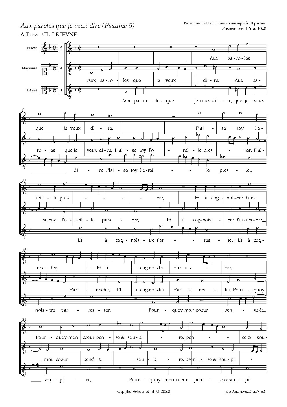 Aux paroles que je veux dire