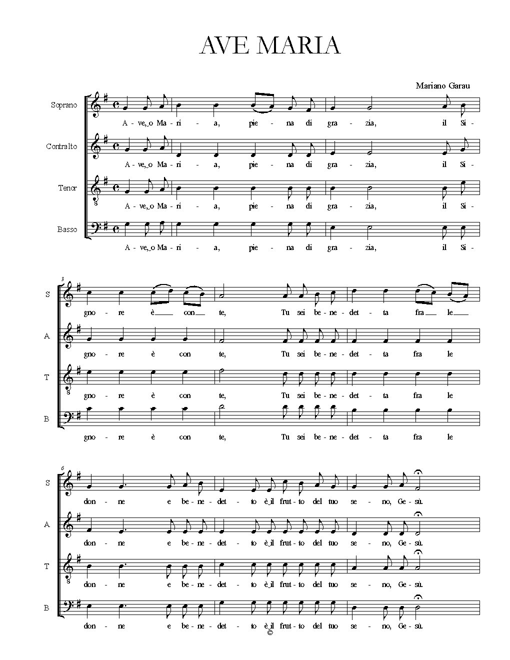 Ave, o Maria - Choir Script PDF Thumbnail
