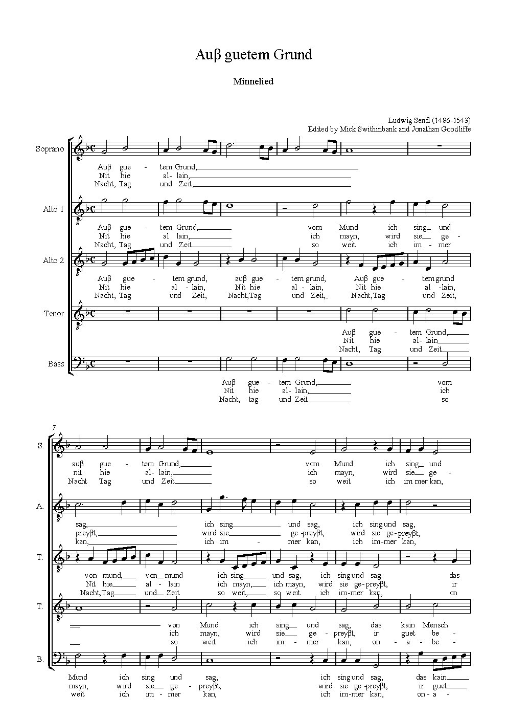 Auβ guetem Grund - Choir Script PDF Thumbnail