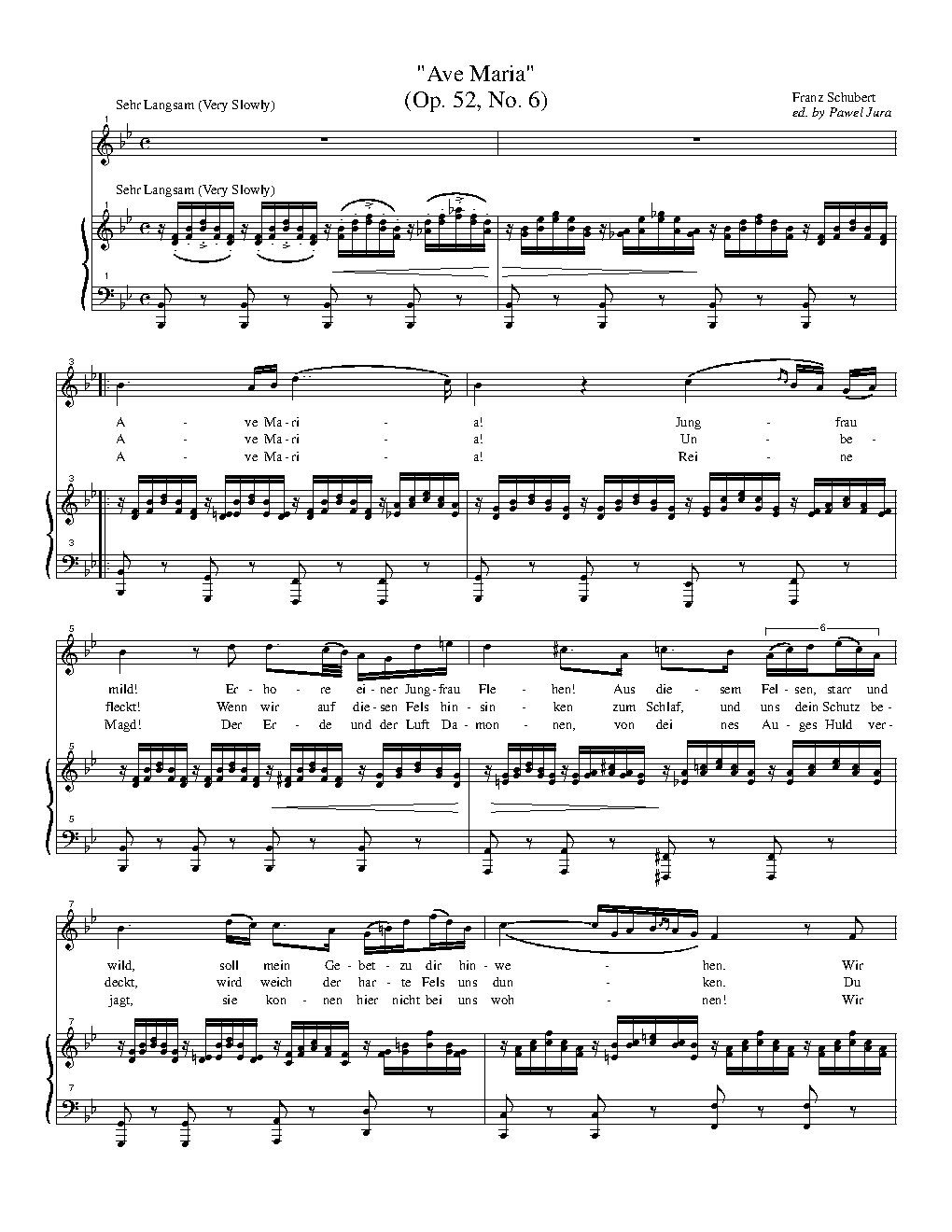 Ave Maria, Op. 52, No. 6 - Choir Script PDF Thumbnail