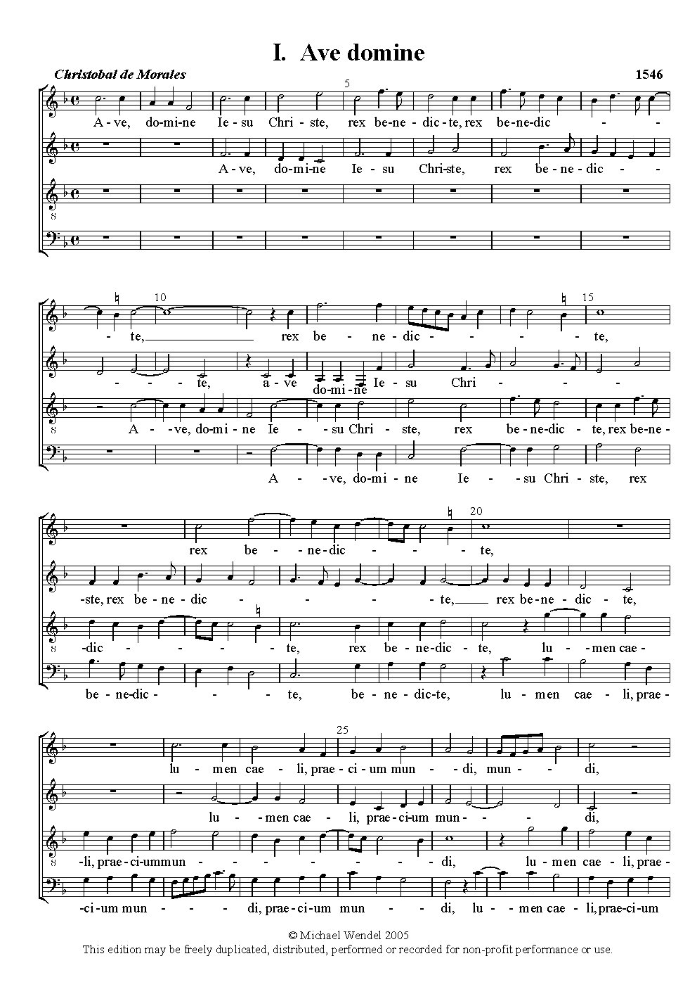 Ave Domine Jesu Christe