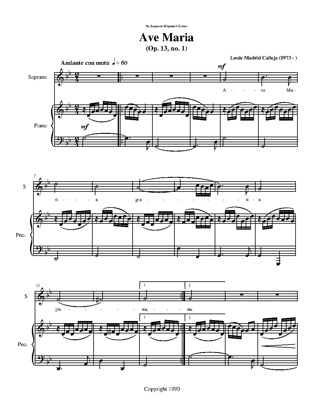 Ave Maria, Op. 13, No. 1
