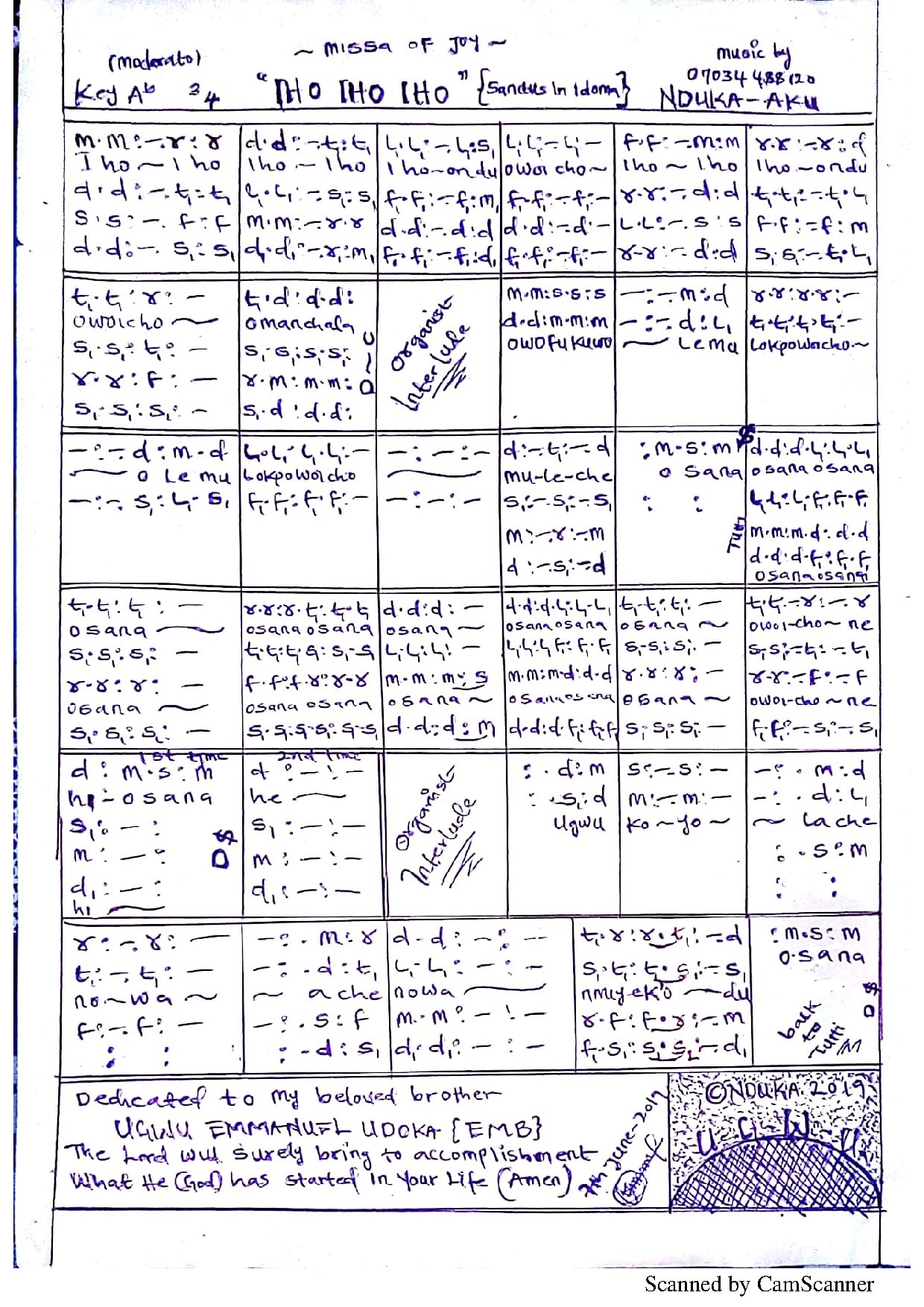 Sanctus In Idoma By Ndk - Download Choir Script PDF