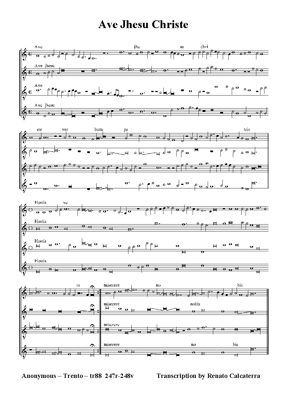 Ave Jhesu Christe - Choir Script PDF Thumbnail