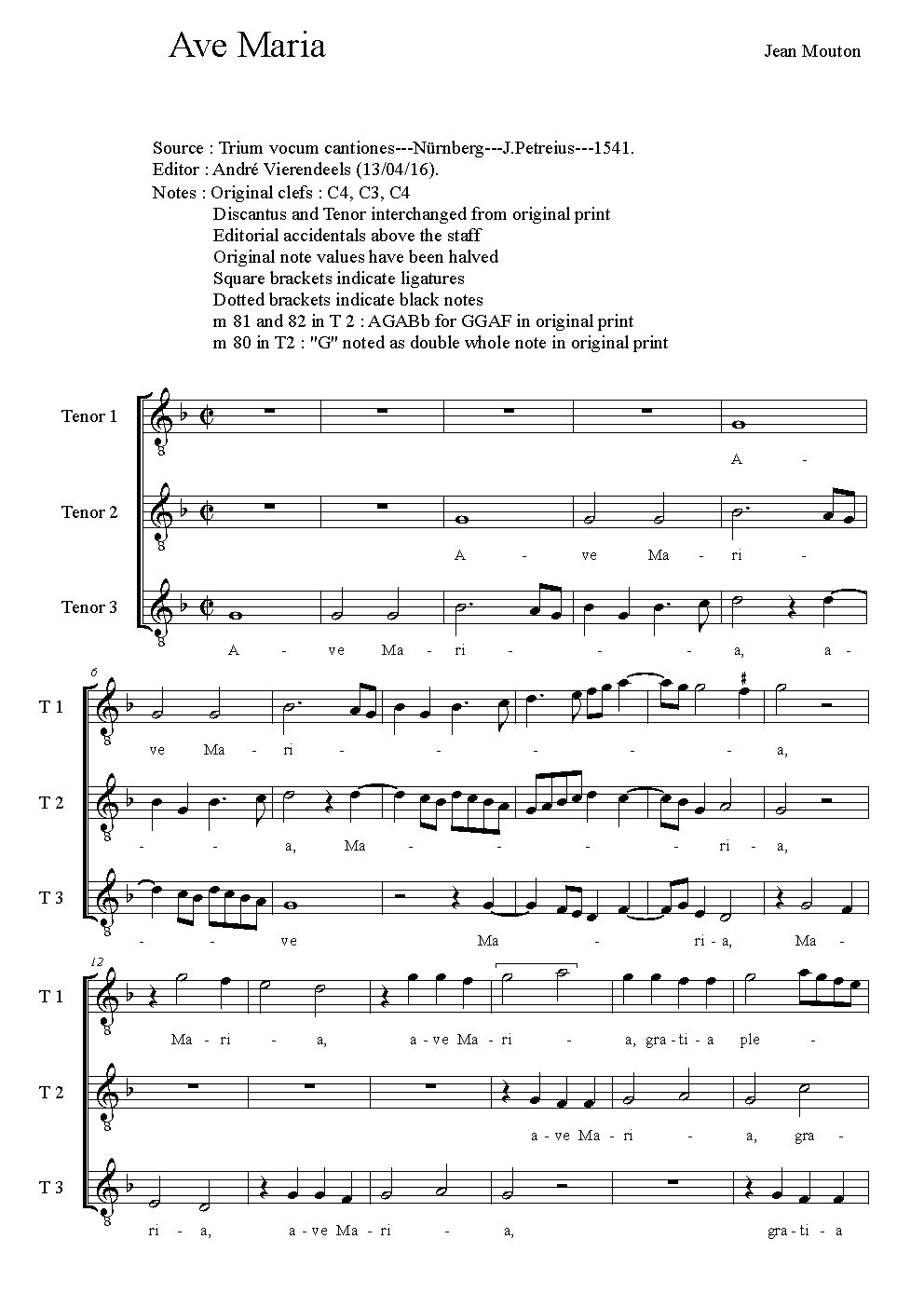Ave Maria, gratia plena a 3