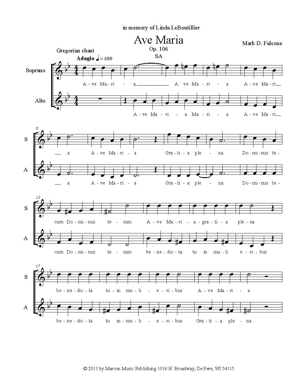 Ave Maria Op 106