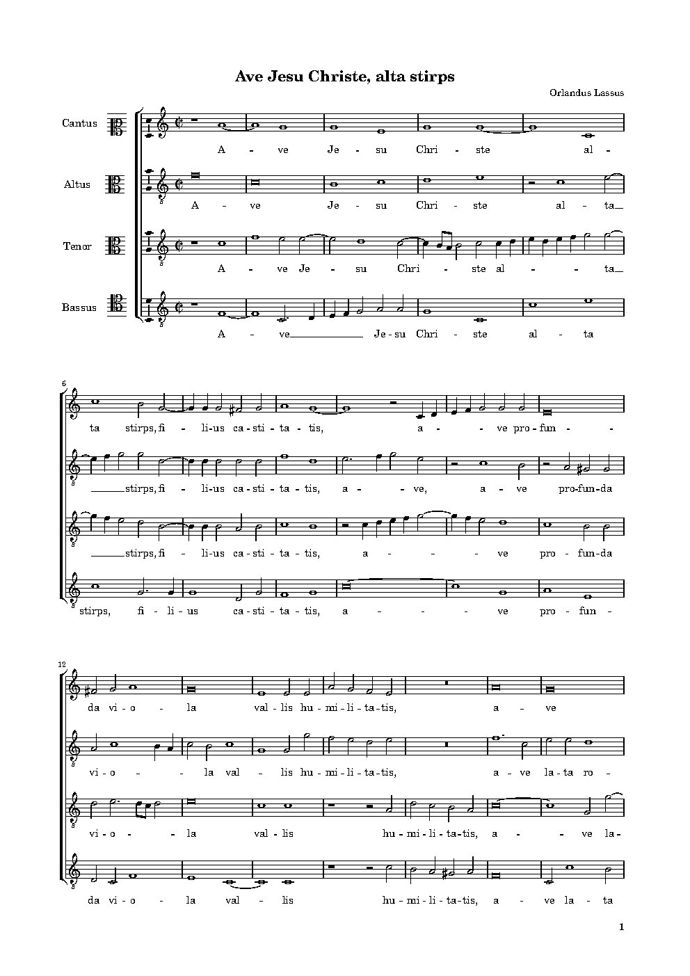 Ave Jesu Christe alta stirps