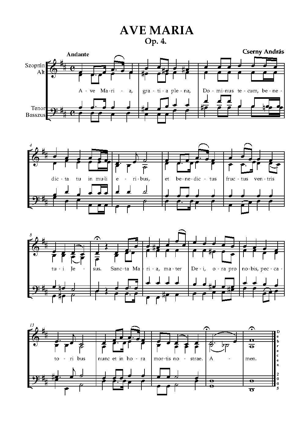 Ave Maria, Op. 4