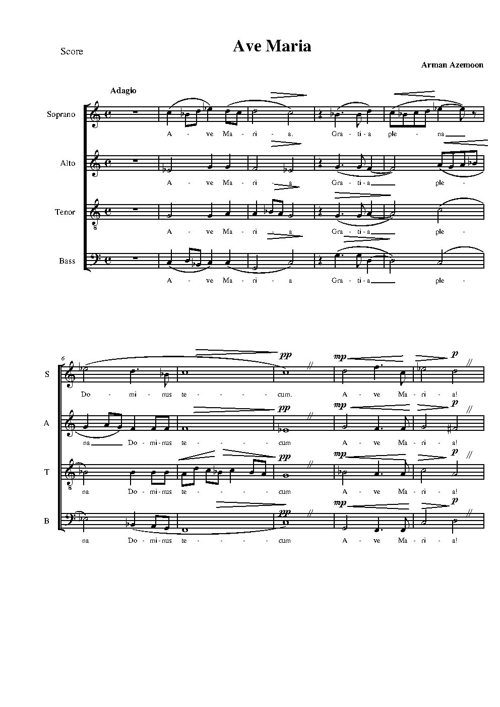 Ave Maria - Choir Script PDF Thumbnail