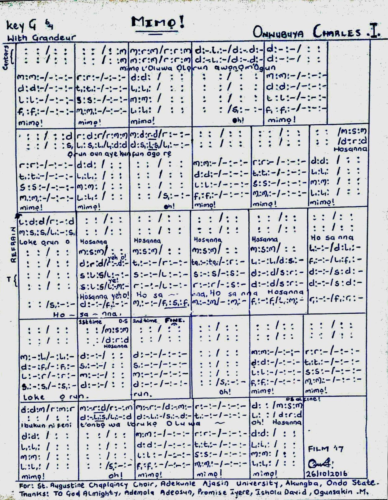 Mimo-onwubuya Charles - Download Choir Script PDF