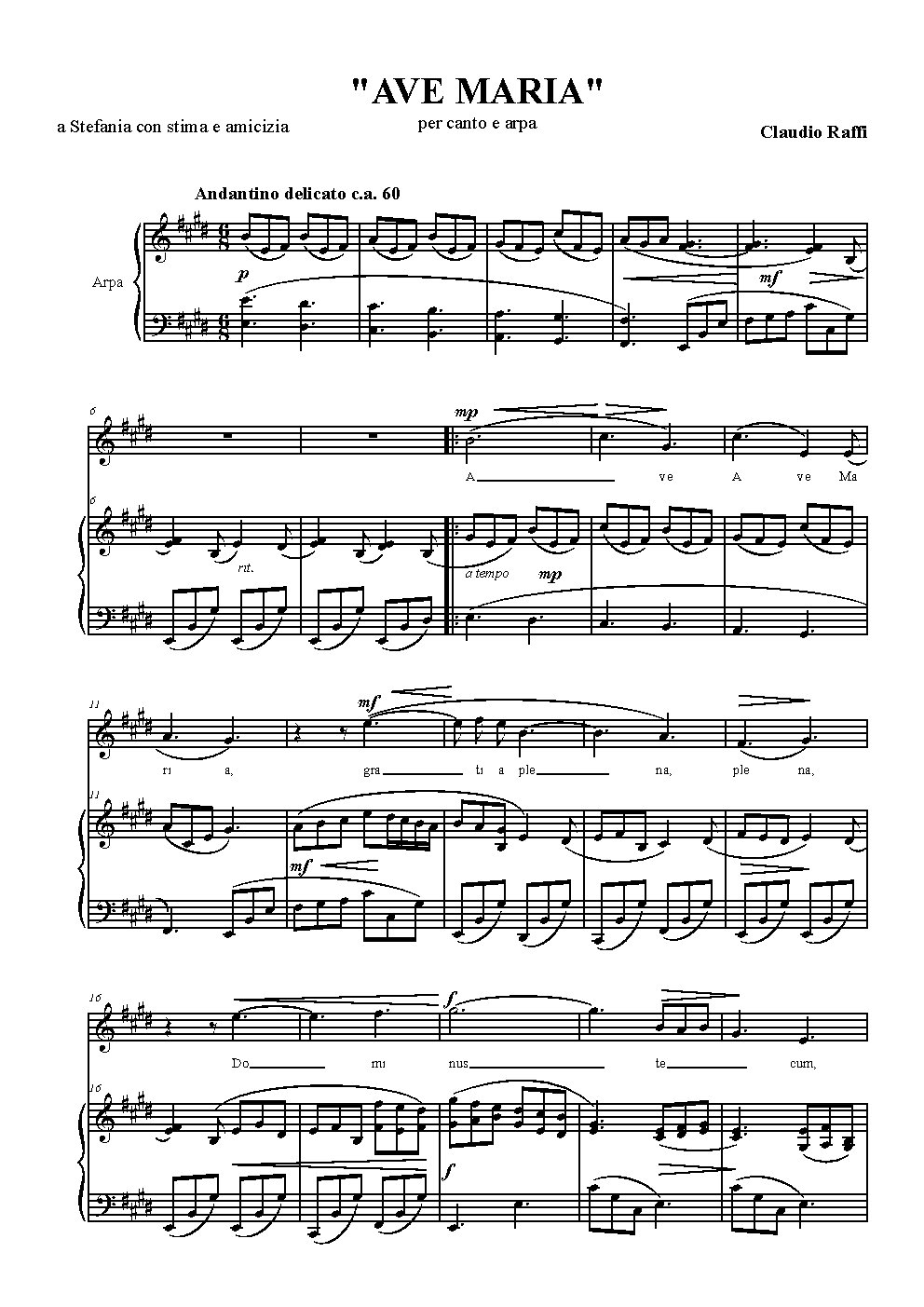 Ave Maria - Choir Script PDF Thumbnail