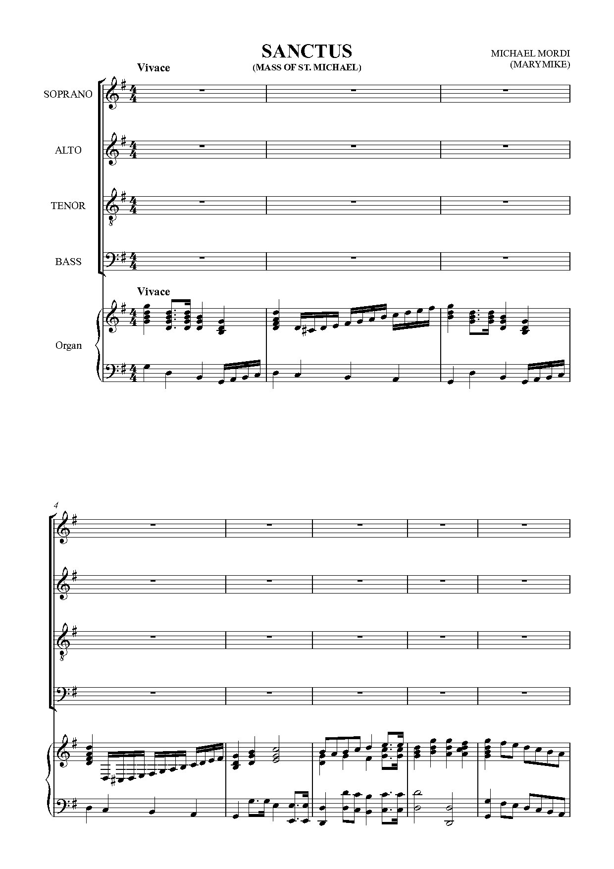Sanctus - Full Score - Download Choir Script PDF