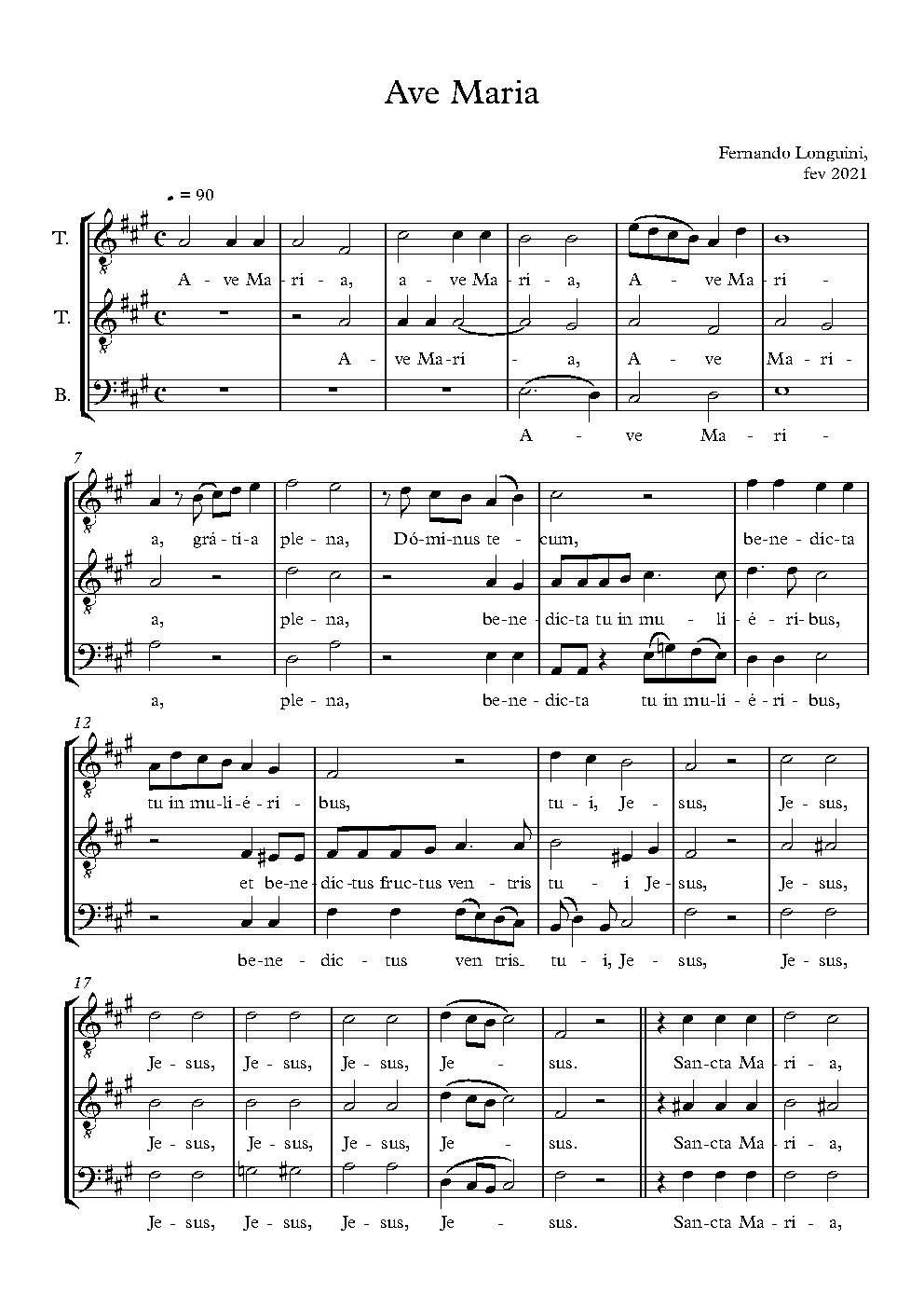 Ave Maria - Choir Script PDF Thumbnail