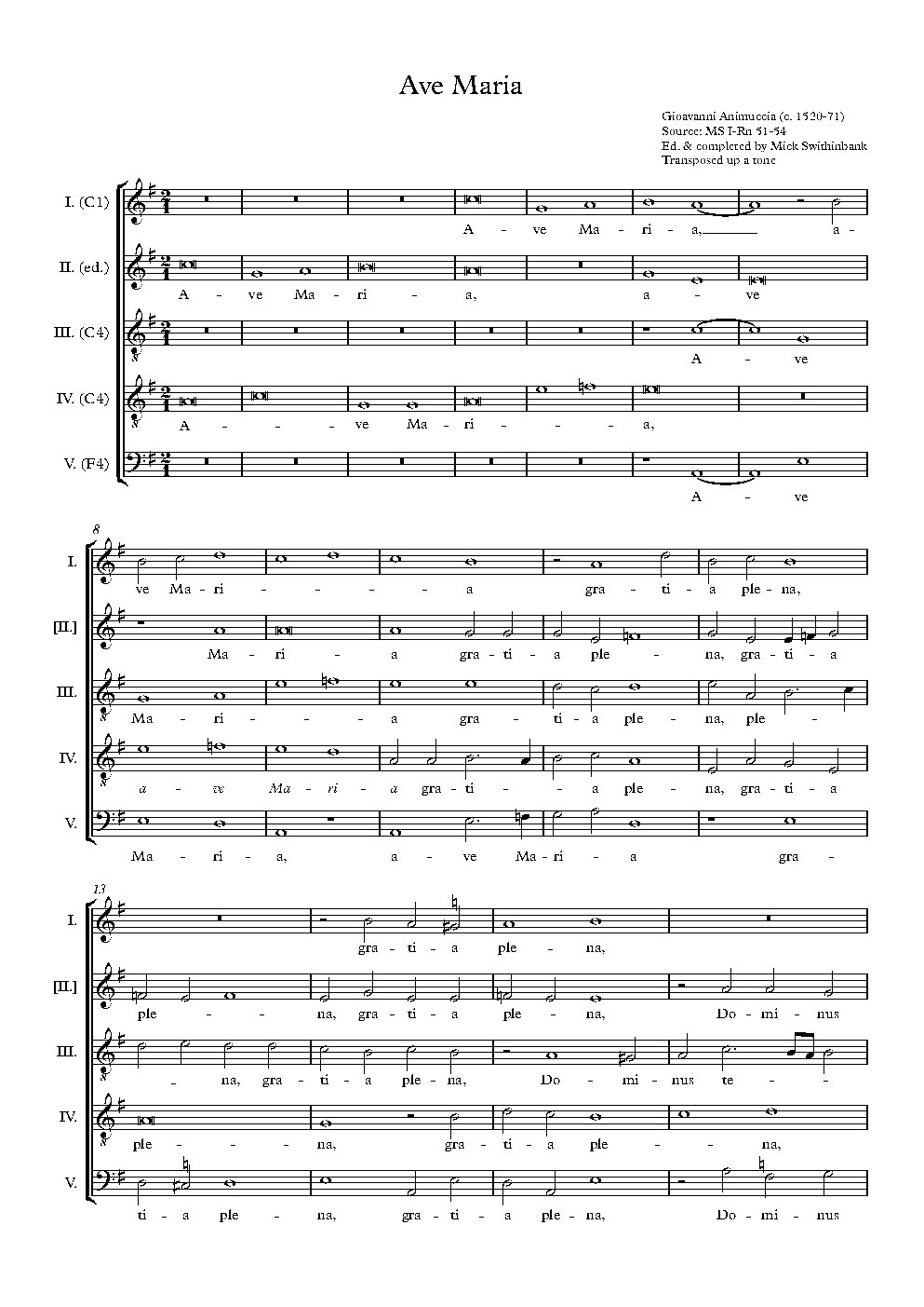 Ave Maria - Choir Script PDF Thumbnail