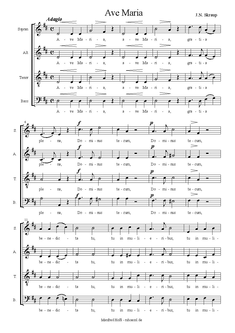 Ave Maria - Choir Script PDF Thumbnail