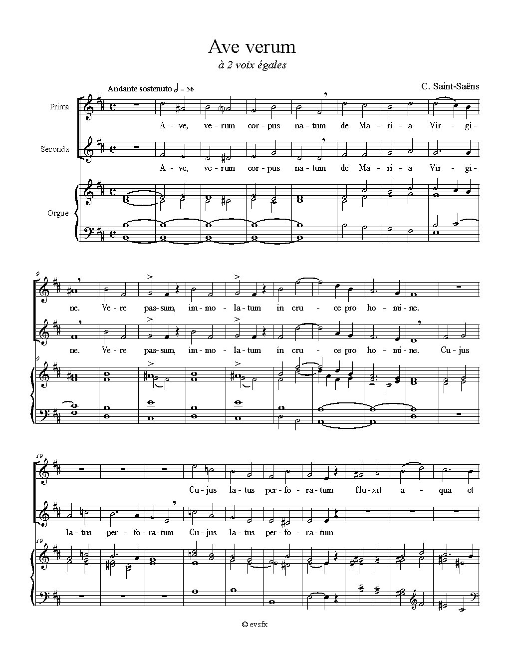 Ave verum à 2 voix égales