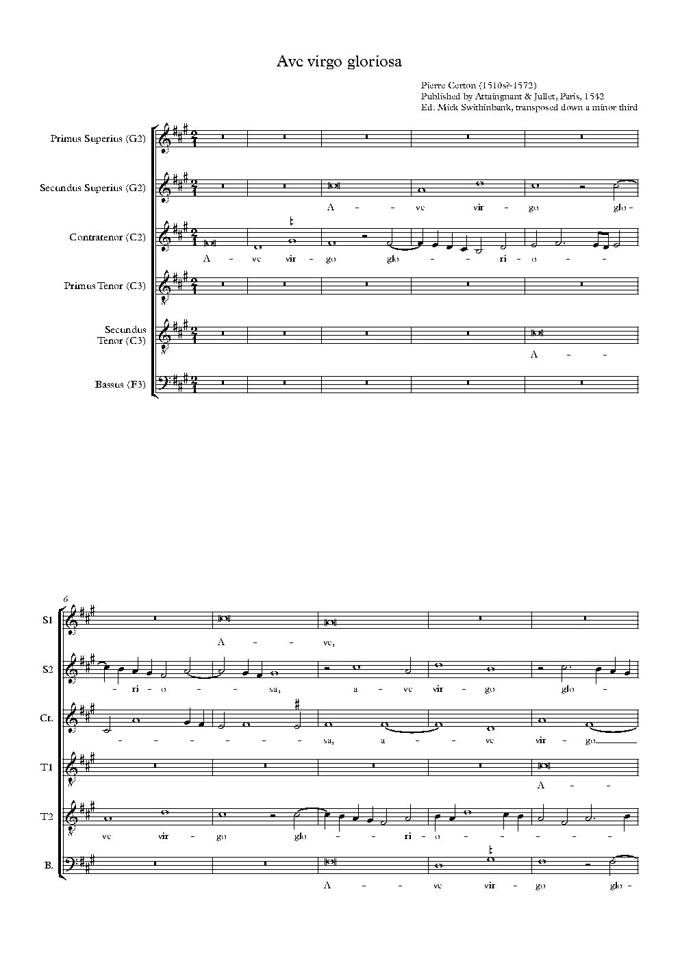 Ave virgo gloriosa - Choir Script PDF Thumbnail