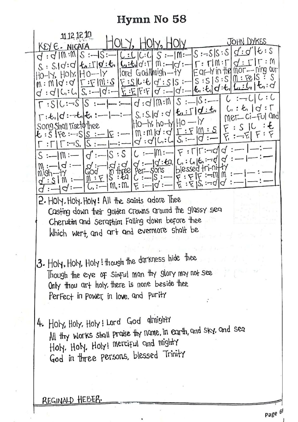 Holy Holy Holy (trinity) - Download Choir Script PDF