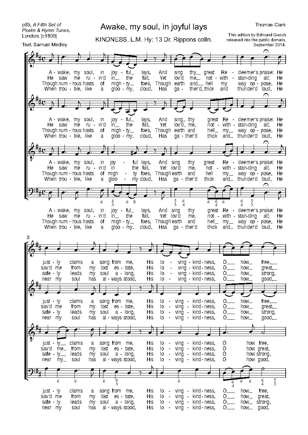 Awake, my soul, in joyful lays