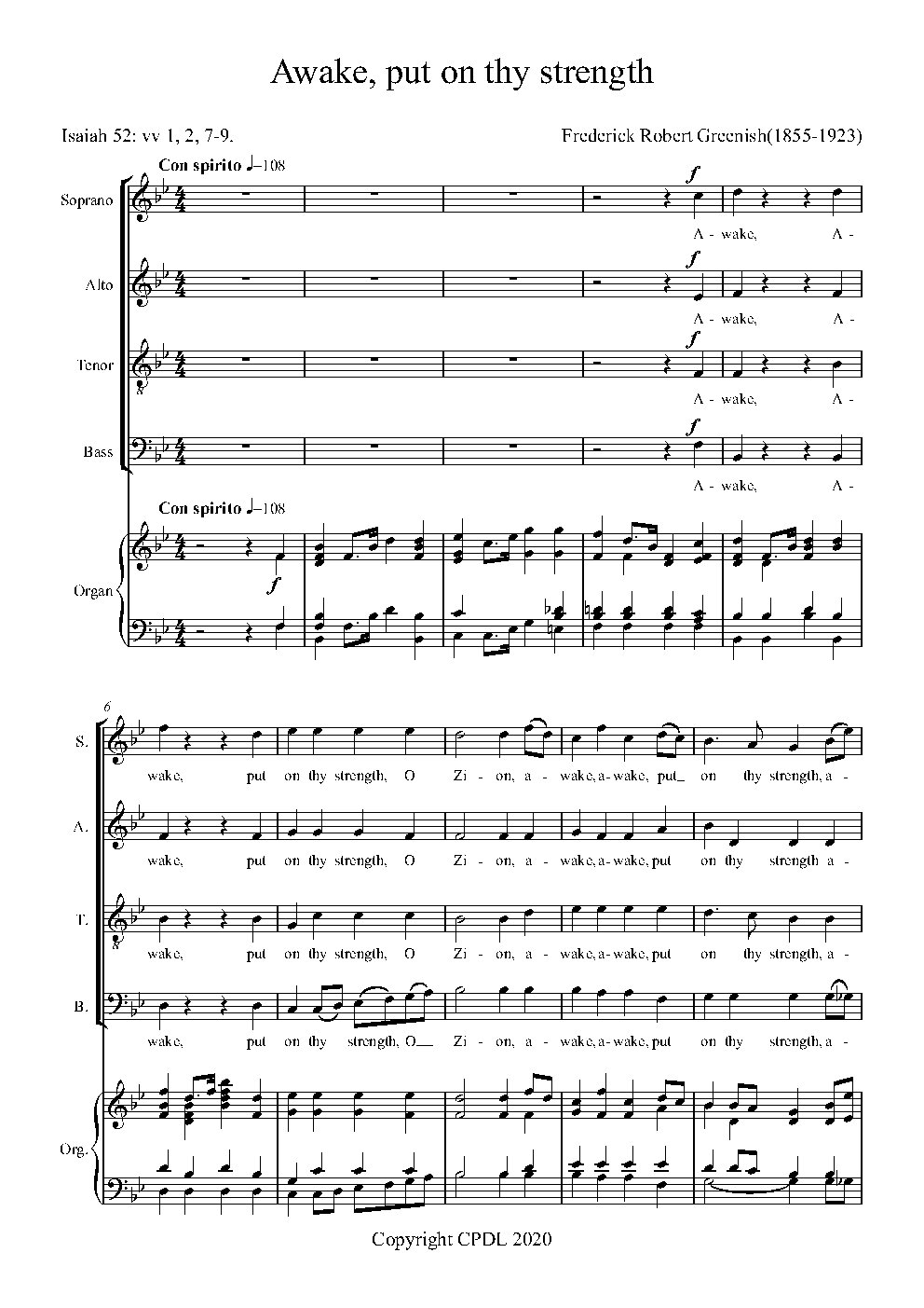 Awake, put on thy strength - Choir Script PDF Thumbnail