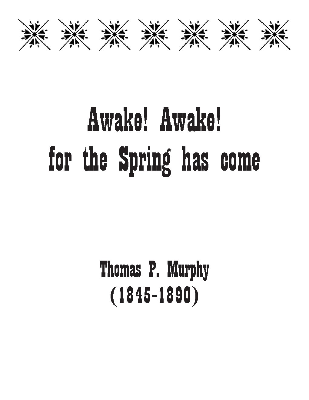 Awake! Awake! for the Spring has come - Choir Script PDF Thumbnail