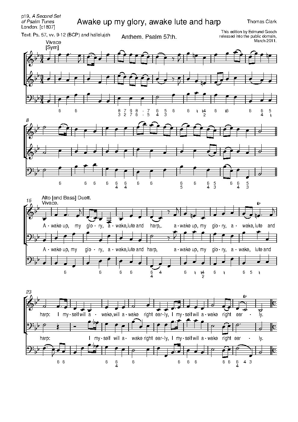 Awake up my glory, awake lute and harp - Choir Script PDF Thumbnail
