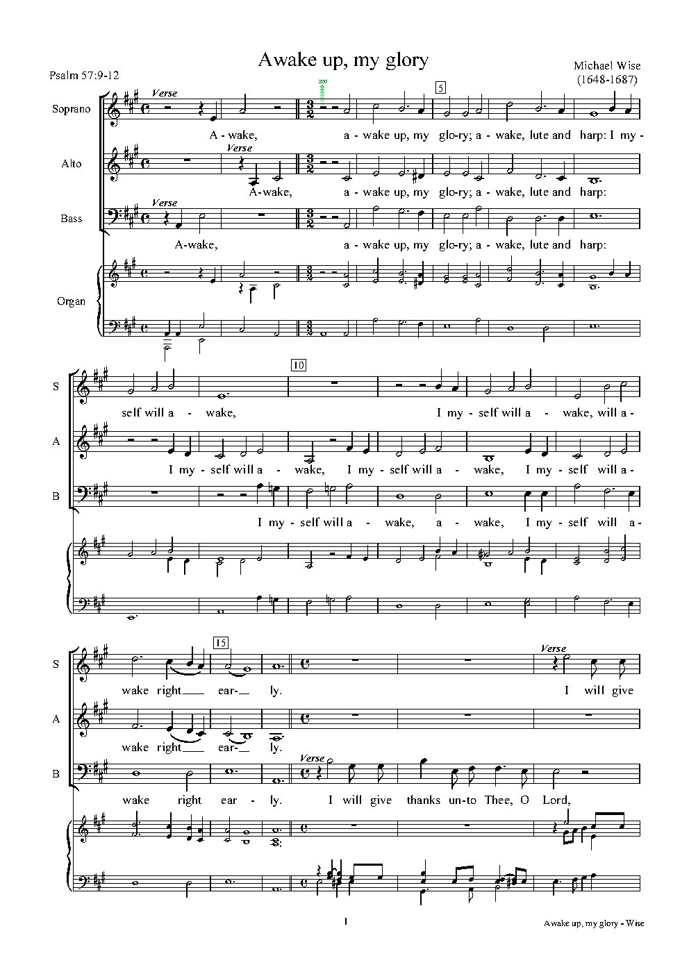 Awake up, my glory - Choir Script PDF Thumbnail
