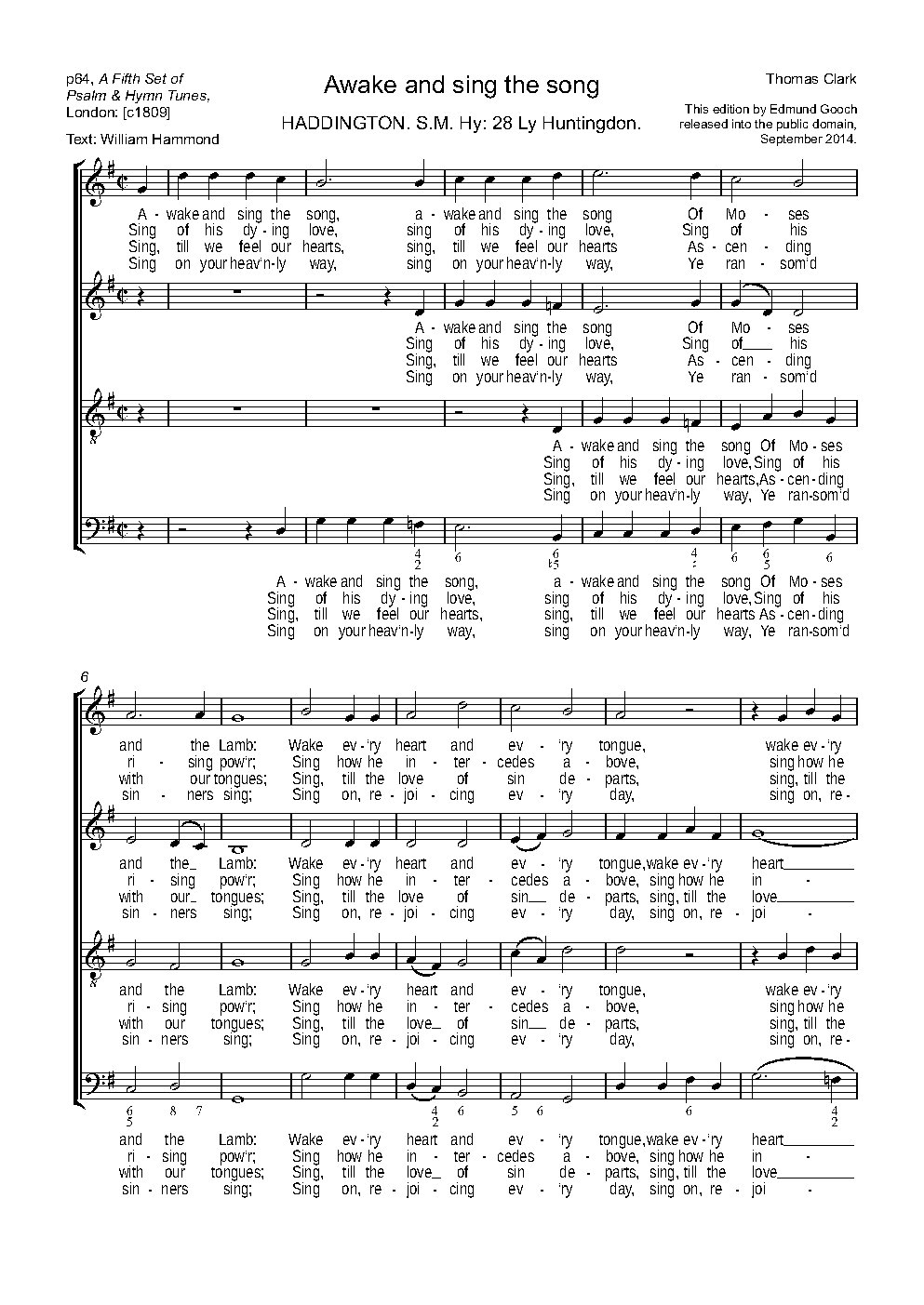 Awake and sing the song