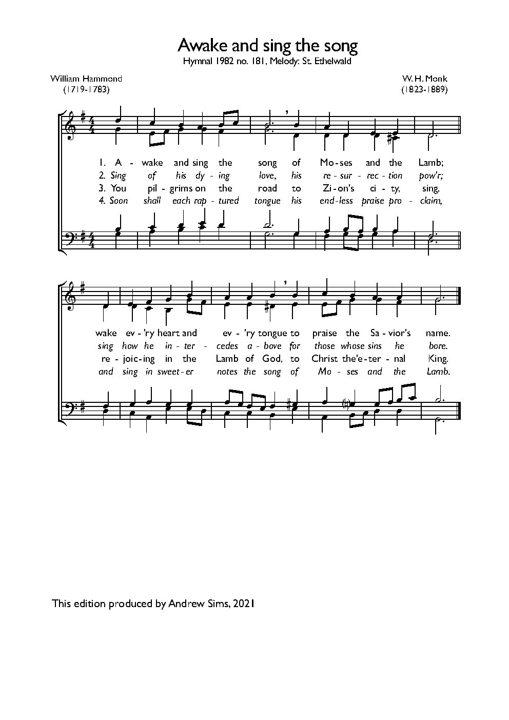 Awake and sing the song