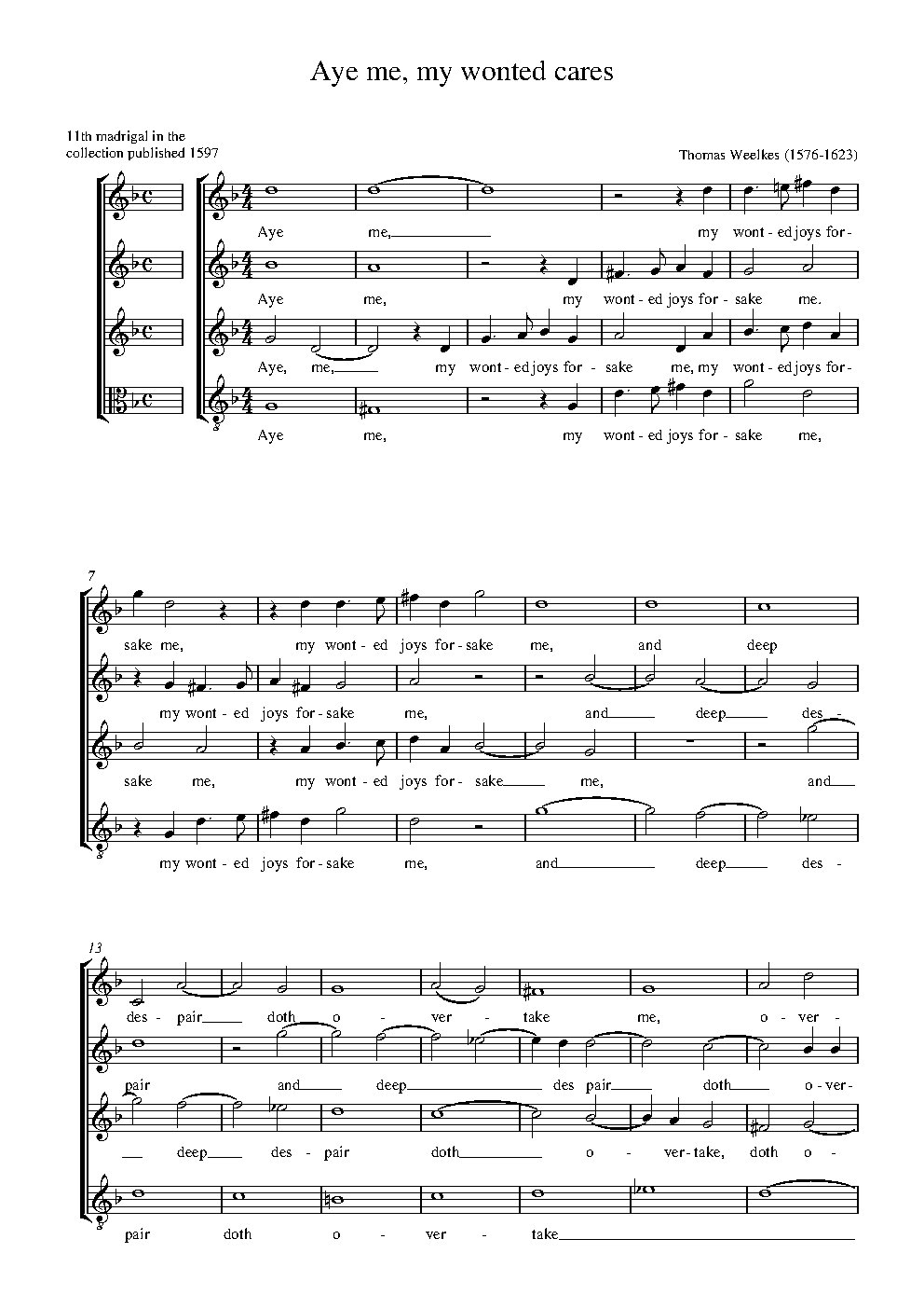 Aye me, my wonted joys - Choir Script PDF Thumbnail
