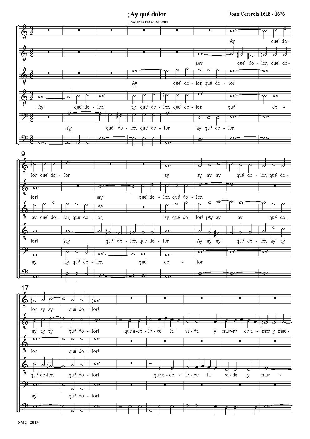 Ay qué dolor - Choir Script PDF Thumbnail